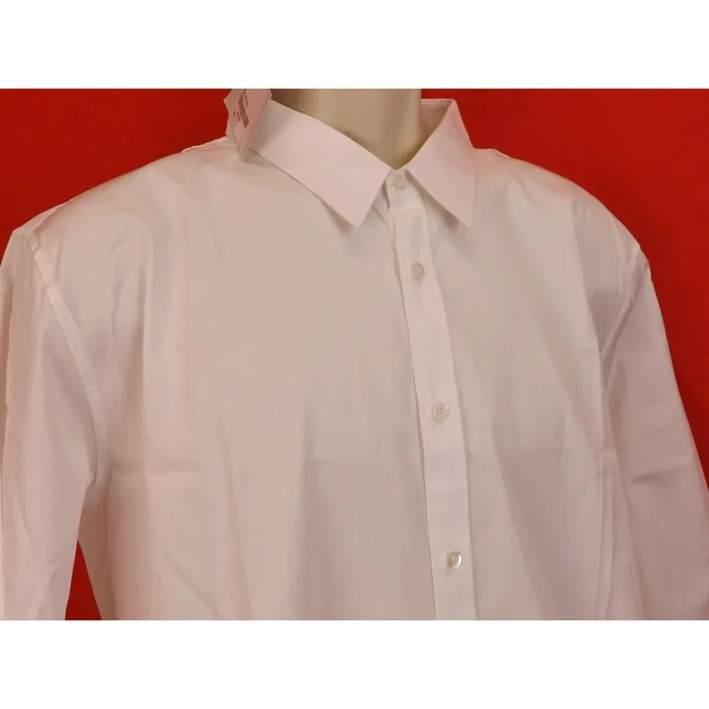 NWT GUCCI WHITE POPELINE PIECE COTTON SKINNY DRESS 307635 SHIRT 17.5 44 ITALY